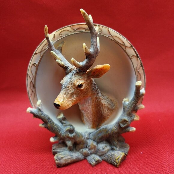 3D Deer Embedded Polystone Dome and Base Shelf Decor - Picture 1 of 12